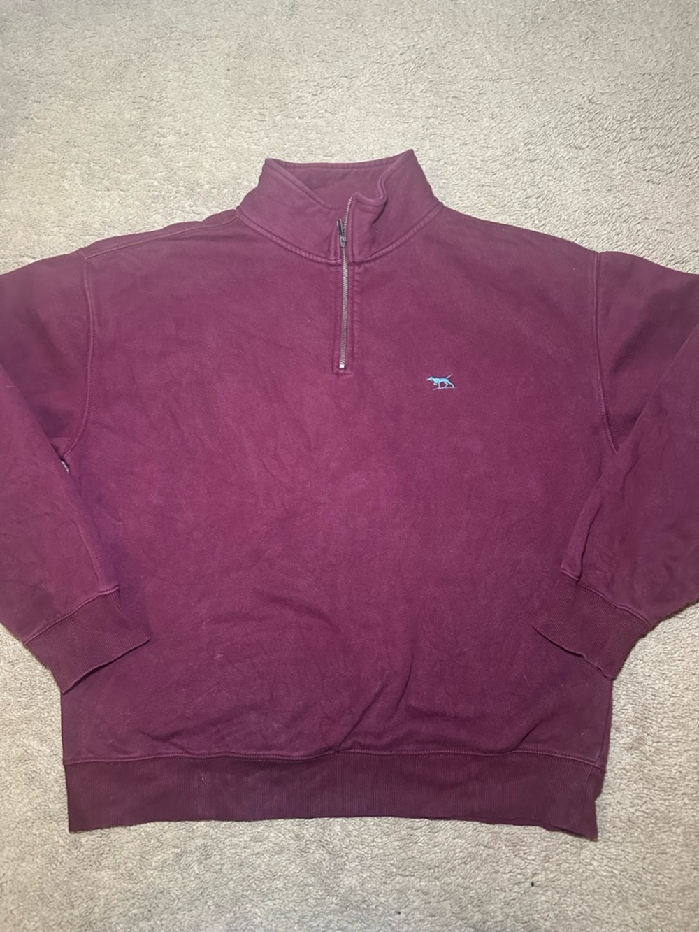 Rodd & Gunn Men’s 1/4 Zip Pullover Sweatshirt Cotton Maroon Burgundy Size 2XL